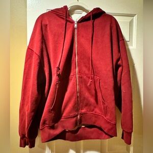 BRANDY MELVILLE Oversized Dark cranberry Christy hoodie - one size - LIKE NEW